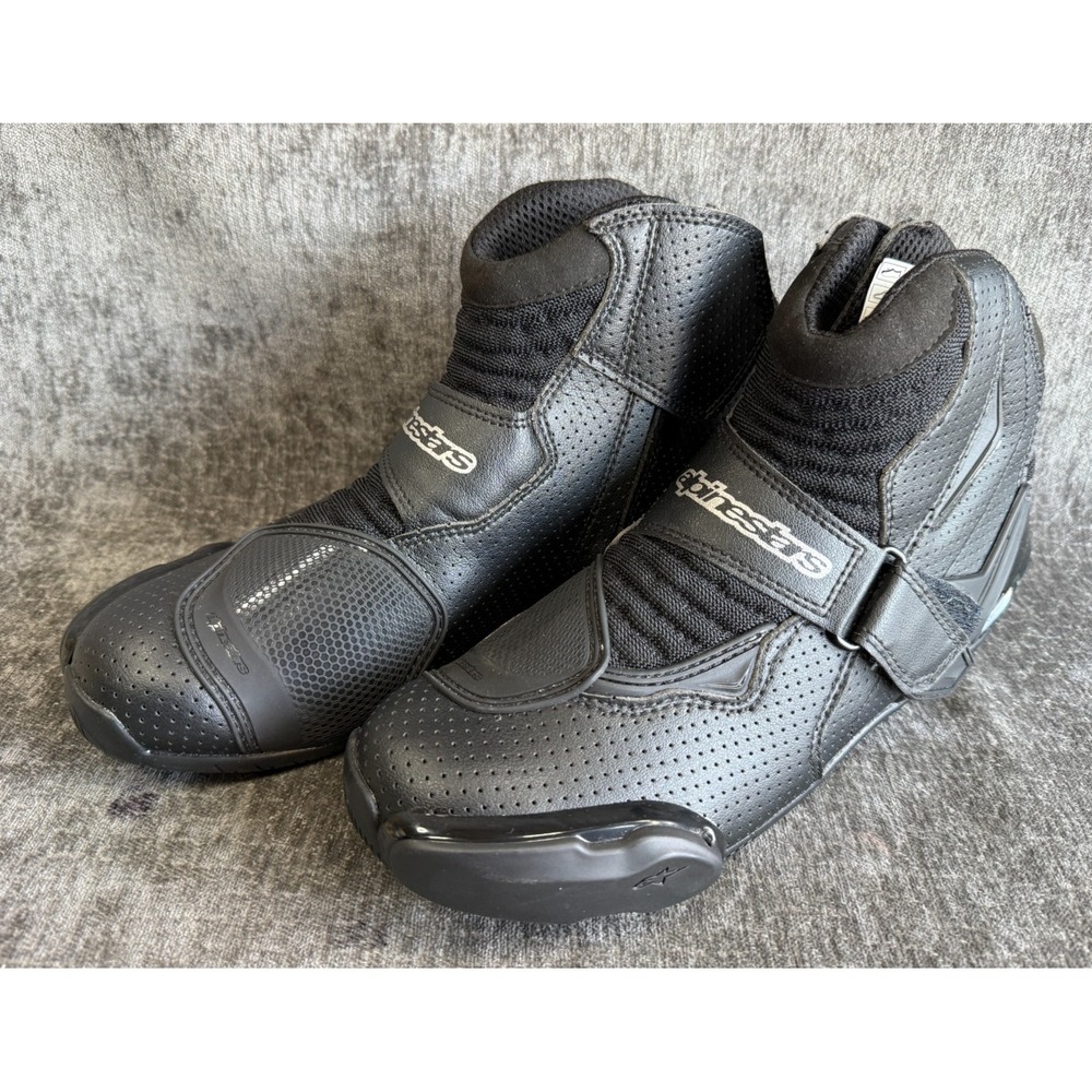 Alpinestars SMX-1 R Vented Motorcycle Boots Black Mens Size US 9 EUR 43